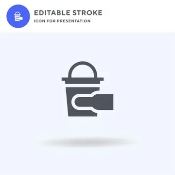 Sand Bucket icon vector, filled flat sign, solid pictogram isolated on white Stock Illustration