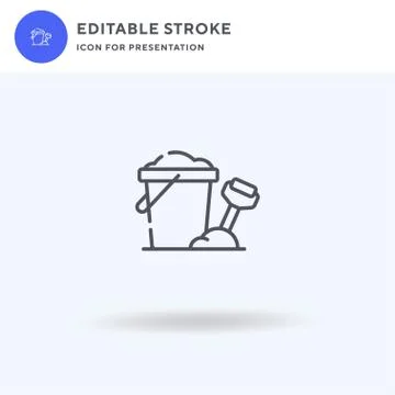 Sand Bucket icon vector, filled flat sign, solid pictogram isolated on white イラスト素材