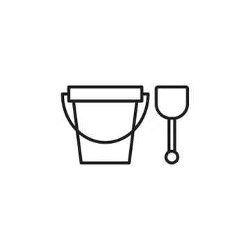Sand bucket icon vector on white background Stock Illustration