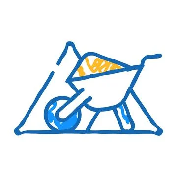 Sand building material icon doodle illustration Ilustración de archivo