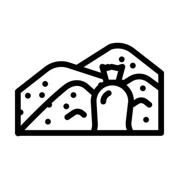 Sand building material line icon vector illustration Ilustración de archivo