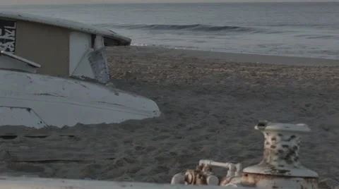 Sand Buried Ship Stockbeeldmateriaal 45714007