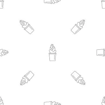 Sand cactus pot pattern seamless vector Illustrazione stock