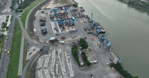 Sand carrier sailing on river, Hyperlapse Stock Footage 248264412