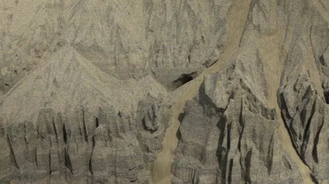 Sand Cascade Avalanche Creates Natural Sand Castle Structures Stock Footage 48312936