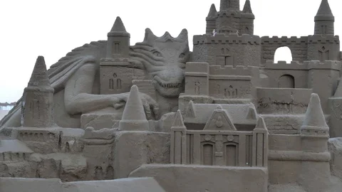 Sand castle on the beach Stock Footage 102497510