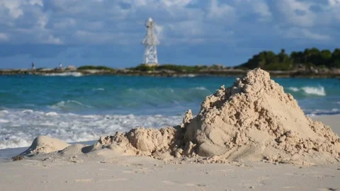 Sand castle on the beach Stock Footage 237195520