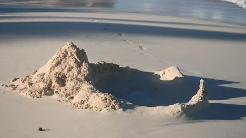 Sand castle on the beach Stock Footage 237195732