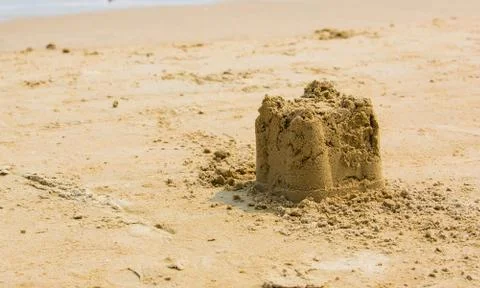 Sand Castle on Beach Stock Photos