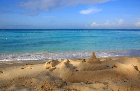 Sand Castle on Beach. Stock Photos