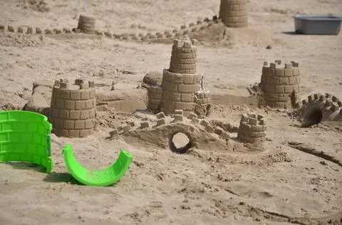 Sand Castle on a beach Stock Photos