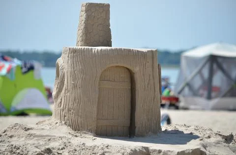 Sand Castle on a beach Stock Photos