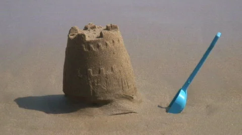 Sand-castle flood Stock Footage 87580