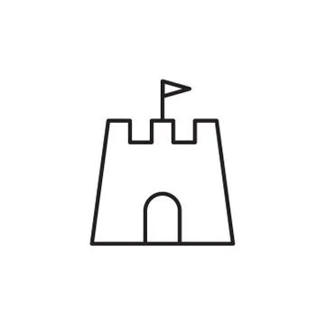 Sand castle icon vector on white background Stock Illustration