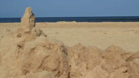 Sand castle less blur Stock Footage 99119308