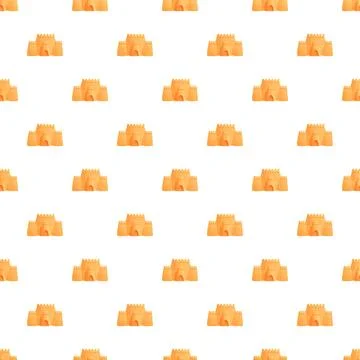 Sand castle pattern repeating on white background Illustrazione stock