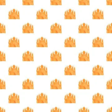 Sand castle pattern repeating on white background Stock Illustration