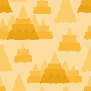 Sand castle pattern seamless. Sandcastle background. Vector illustration Stock Illustration
