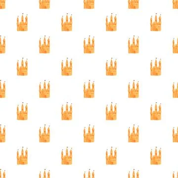 Sand castle repeating pattern on clean background Illustrazione stock