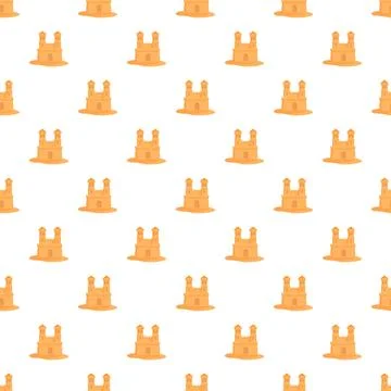 Sand castle repeating pattern for summer vacation theme Stock Illustration
