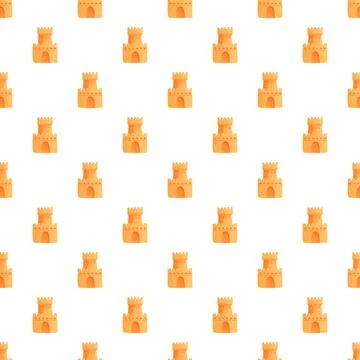 Sand castle seamless pattern for summer vacation design イラスト素材