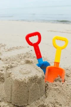 Sand castle for summertime theme Foto stock