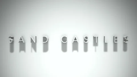 Sand castles 3D title animation with shadows on a white background Stock Footage 298005329