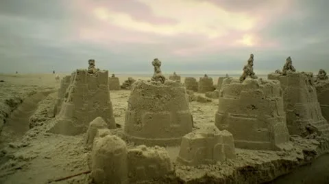 Sand Castles Stock Footage 10871083