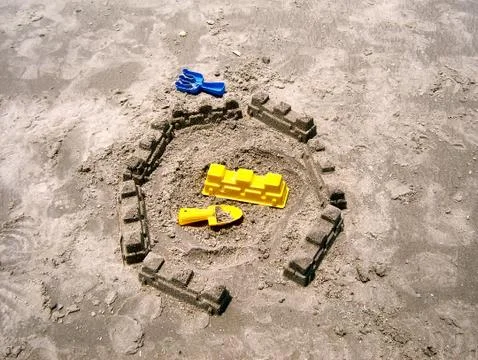 Sand castles Stockfoto's