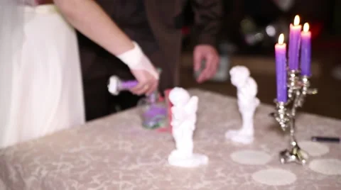 Sand ceremony at the wedding Stock Footage 44387063