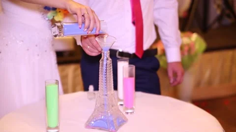 Sand ceremony at the wedding Stock Footage 45833690