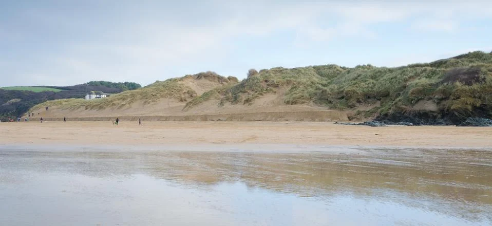 Sand Cliff at Crantock Beach, Cornwall Stock Photos