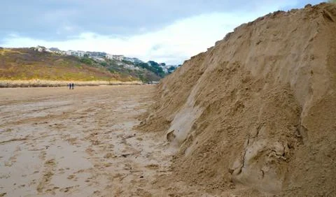 Sand Cliff at Crantock Beach Stock Photos