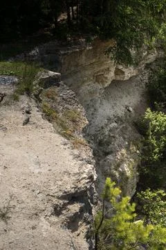 Sand cliffs, geological rocks. Stock Photos
