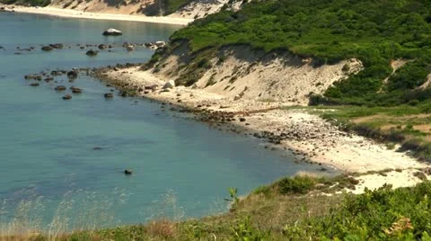 Sand Cliffs Martha's Vineyard; 4 Stock Footage 12253312