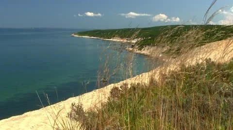 Sand Cliffs Martha's Vineyard; 7 Stock-Footage 12253386