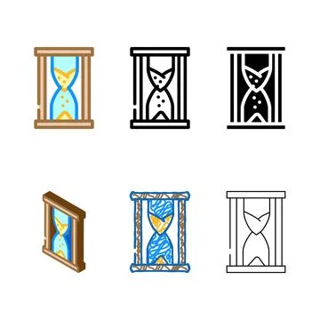 Sand clock color variations icon vector イラスト素材