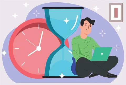 Sand Clock Concept Illustration Vector Style Illustration Stockillustratie