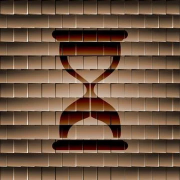 Sand clock. Glass timer . Flat modern web button and space for your text Stock Illustration