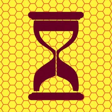 Sand clock. Glass timer . Flat modern web button and space for your text Stock Illustration