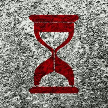 Sand clock. Glass timer . Flat modern web button and space for your text イラスト素材