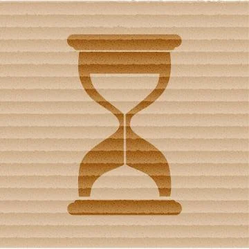 Sand clock. Glass timer . Flat modern web button and space for your text Stock Illustration