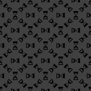 Sand clock Glass timer web icon. flat design. Seamless gray pattern. Illustrazione stock