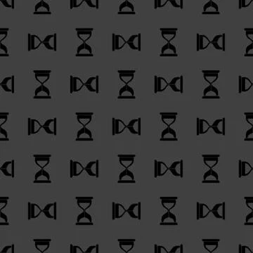 Sand clock Glass timer web icon. flat design. Seamless gray pattern. Stockillustratie
