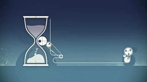Sand clock with graphic elements flat animation Video stock 63078509