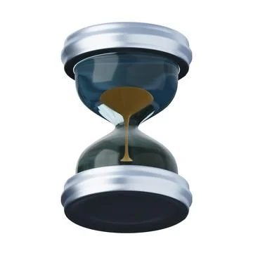 Sand clock high quality 3D render illustration. Deadline time management concept Stock Illustration