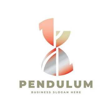 Sand Clock Hour Glass Pendulum Logo Illustrazione stock
