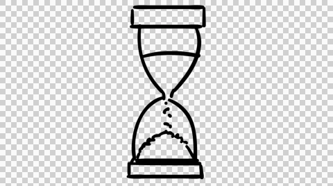 Sand Clock Hourglasses hand drawn illustration animation sketch with transparent Stock Footage 43795335