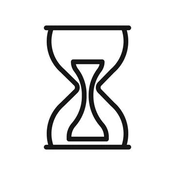 Sand clock icon Black line art vector logo 스톡 일러스트