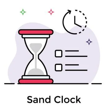 Sand clock icon design, flat vector Stock Illustration